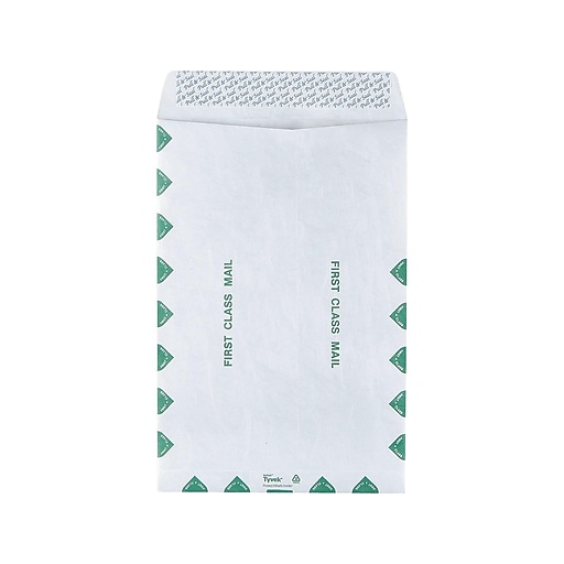 Top Opening 100 Pack TYVEK Flat First Class Self-Seal Envelopes 10" x 15" White 