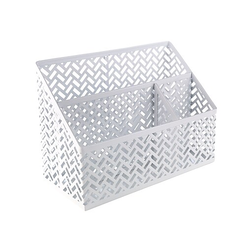 Staples® White Zigzag Desk Organizer (26850) Staples