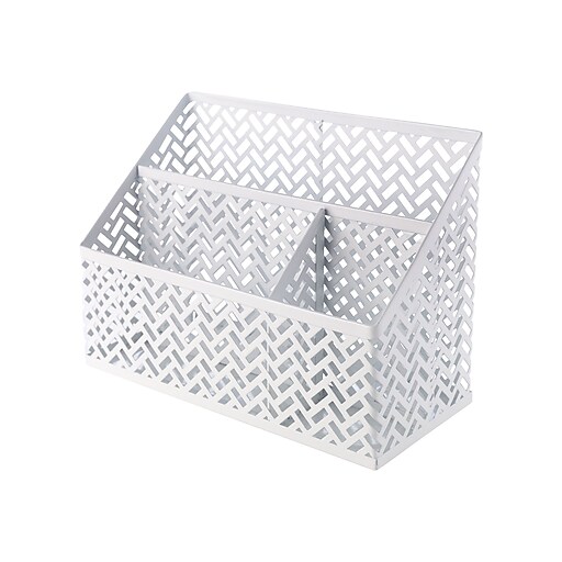 Staples® White Zigzag Desk Organizer (26850) Staples