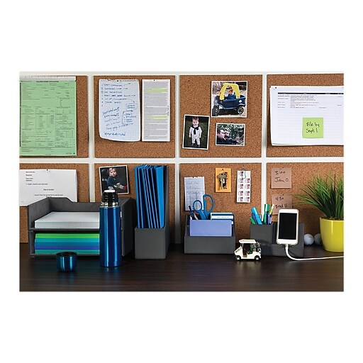 Staples Black Pencil Cup Faux Leather, Black Staples