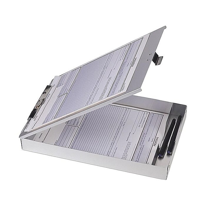 Officemate Aluminum Storage Clipboard, Letter Size, Silver (83200