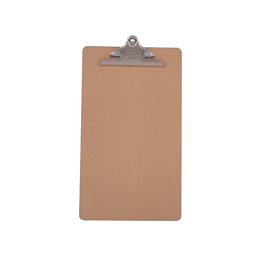Staples® Recycled Hardboard Clipboard, Legal, Brown, 9" x 15 1/2" at