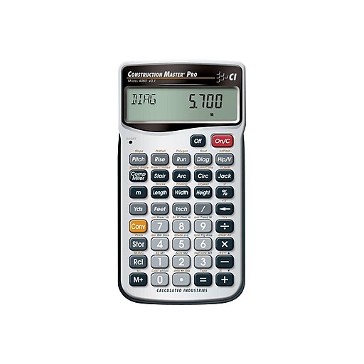 Calculated Industries Construction Master Pro Iii Series 4065 11 Digit Construction Calculator Silver