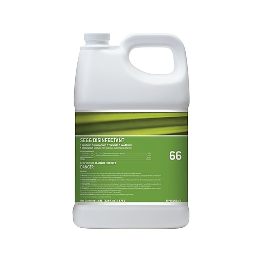 Staples® 66 Disinfecting and Sanitizer Cleaner, Unscented, 1 Gallon, 4/Ct (STP660001CCT) Staples
