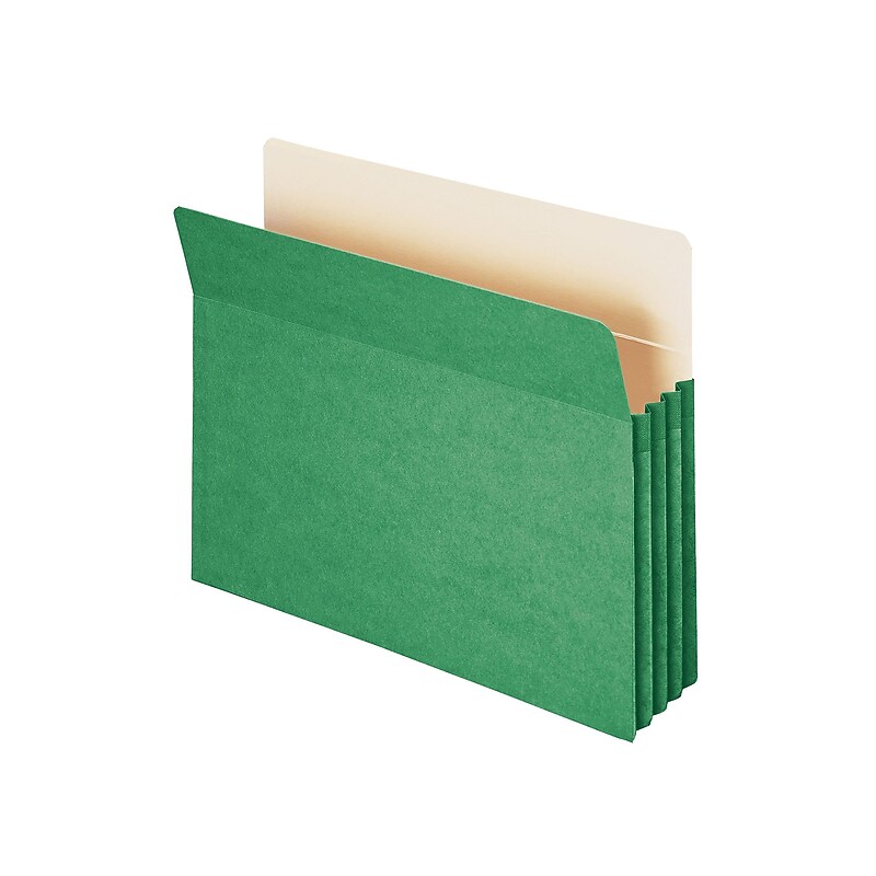 Smead Paper Stock File Pocket, 3.5" Expansion, Letter Size, Green (73226) image 1