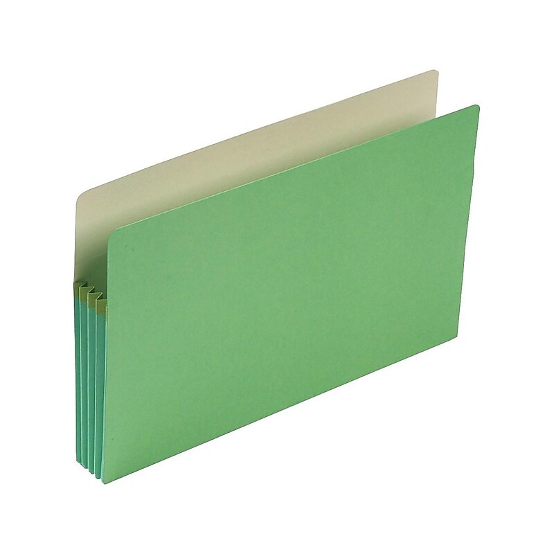 Smead Paper Stock File Pocket, 3.5" Expansion, Legal Size, Green (74226) image 1