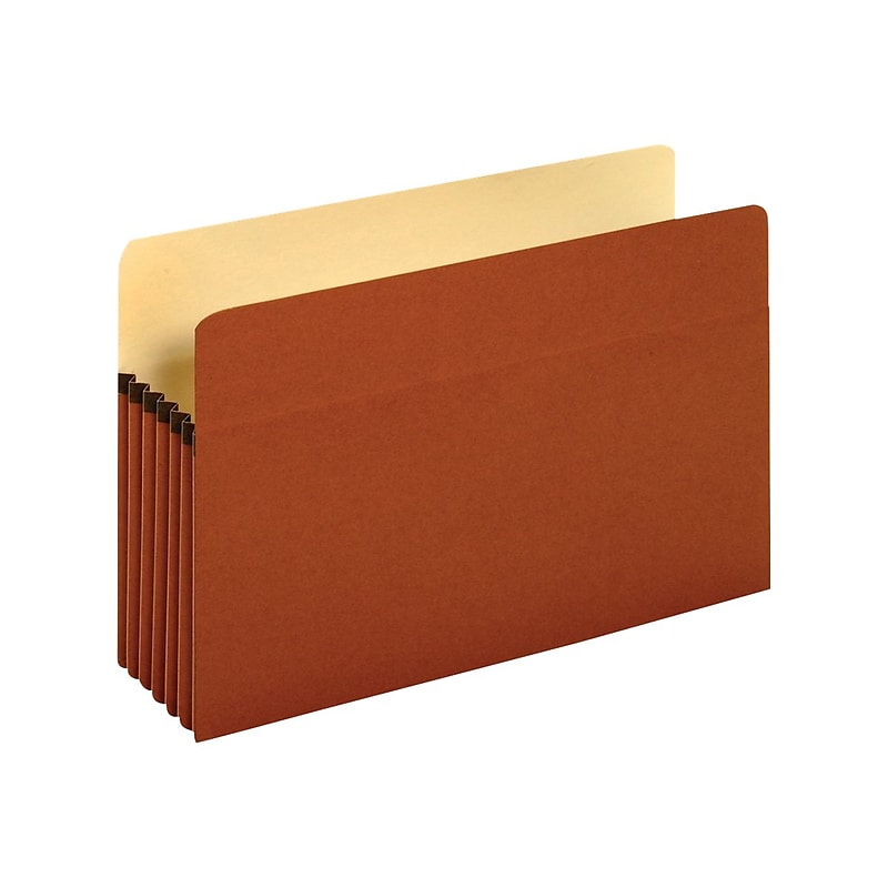 Pendaflex Earthwise 100% Recycled Reinforced File Pocket, 5 1/4" Expansion, Legal Size, Red (E1536G) image 1