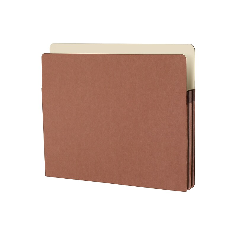 Smead Paper Stock File Pocket, 1.75" Expansion, Letter Size, Redrope, 25/Box (73214) image 1