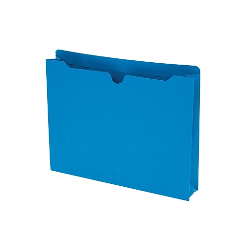 Staples Paper Stock File Jacket, 2" Expansion, Letter Size, Blue, 25