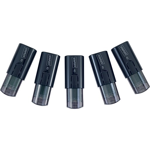 Staples 8GB USB 2.0 Type A Flash Drive, Black, 5/Pack (28194) Staples