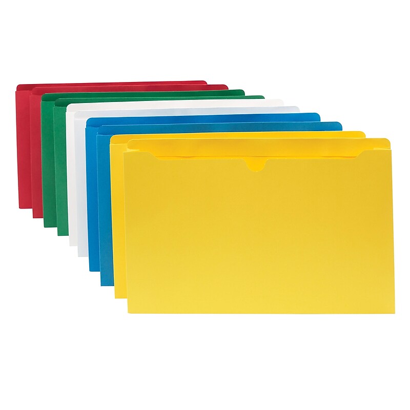 Staples Reinforced File Jacket, 2" Expansion, Legal Size, Assorted, 10/Pack (3045DT10-ASST) image 1