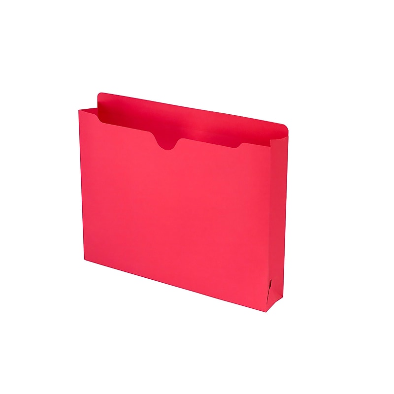 Smead File Jacket, Reinforced Straight-Cut Tab, 2" Expansion, Letter Size, Red, 50 per Box (75569) image 1
