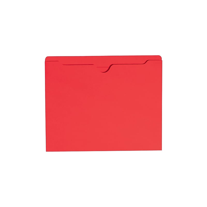 Smead File Jacket, Reinforced Straight-Cut Tab, Flat-No Expansion, Letter Size, Red, 100/Box (75509) image 1
