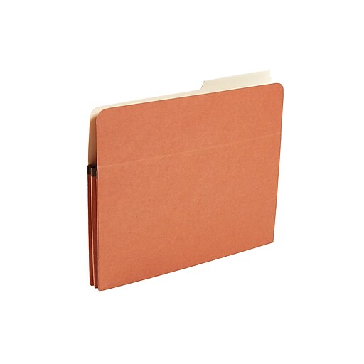 Staples® TopTab File Pockets with Tyvek® reinforced Gussets, Redrope, LETTER, 1 3/4" Expansion