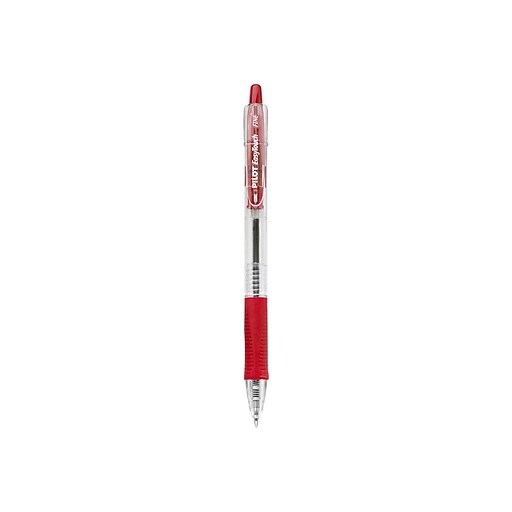 Pilot EasyTouch Retractable Ball Point Pens, Fine Point, Red, 12/Pack