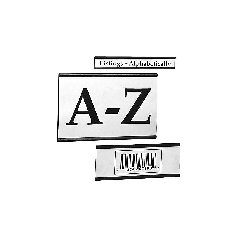 "C Channel" Label Holders, 1"W x 3"L, Black/White, 25/Carton (LH191) image 1