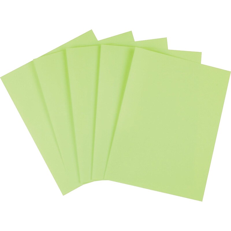Staples Brights Multipurpose Colored Paper, 20 lbs., 8.5" x 11", Green, 500/Ream (25206) image 1