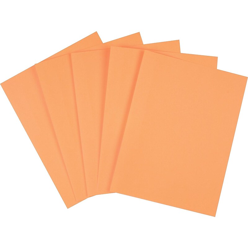 Staples Brights Multipurpose Colored Paper, 20 lbs., 8.5" x 11", Orange, 500/Ream (25208) image 1