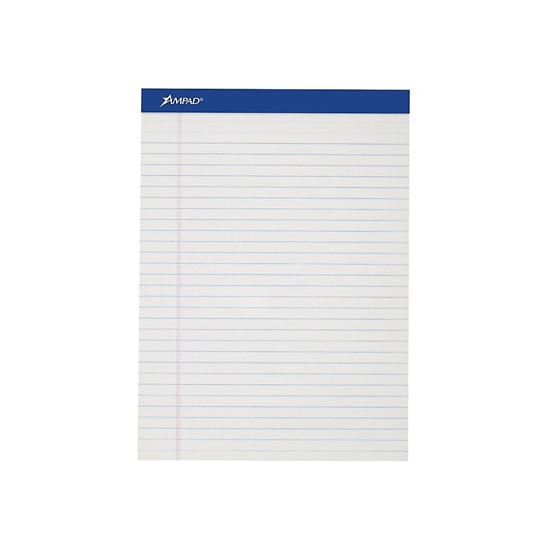 Ampad Notepads, 8.5" x 11", Wide, White, 50 Sheets/Pad, 12 Pads/Pack (TOP20-320) image 1
