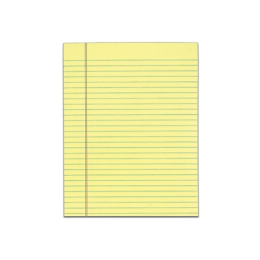 TOPS Legal Notepads, 8.5" x 11", Wide, Canary, 50 Sheets/Pad, 12 Pads