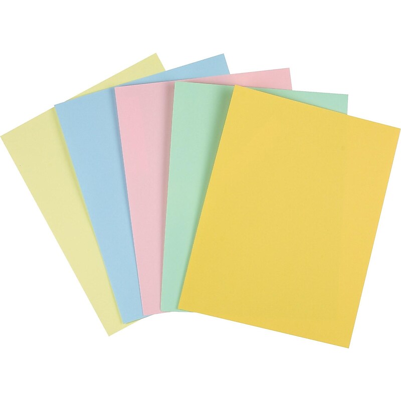 Staples Recycled Pastel Multipurpose Paper, 20 lbs., 11" x 17", Assorted, 250/Pack (073150) image 1