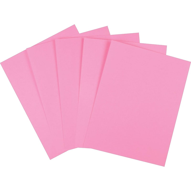 Staples Brights Multipurpose Paper, 24 lbs., 8.5" x 11", Pink, 500/Ream (20106) image 1