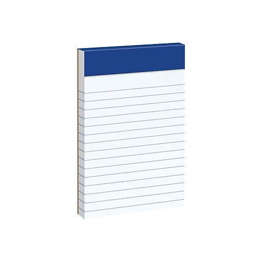 Ampad Mini Notepads, 3" x 5", Narrow, White, 50 Sheets/Pad, 12 Pads