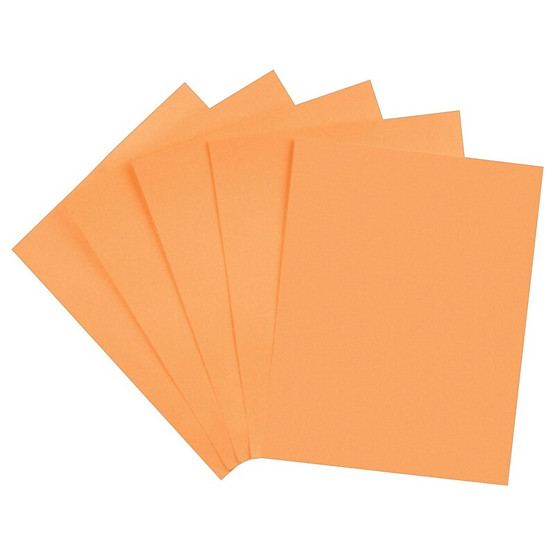 Staples Brights Multipurpose Paper, 24 lbs., 8.5" x 11", Orange, 500/Ream (20108) image 1