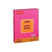 Staples Brights Multipurpose Paper, 24 lbs., 8.5" x 11", Fuchsia, 500/Ream (20109)