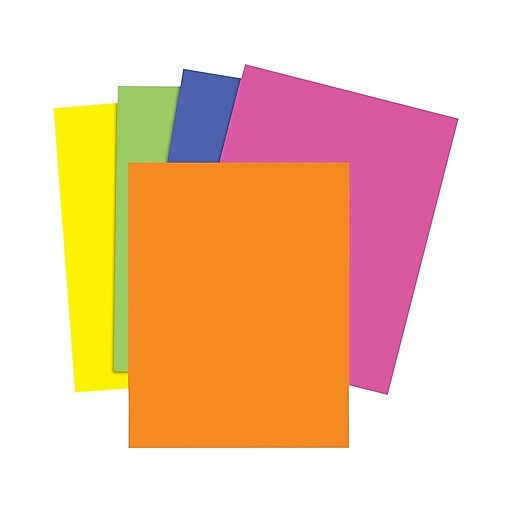 Staples Brights Multipurpose Colored Paper, 8.5 x 11, 24 lb, Assorted Neon  Colors, 500 Sheets/Ream (20201)