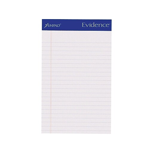 Ampad Notepads, 5" x 8", College, White, 50 Sheets/Pad, 12 Pads/Pack