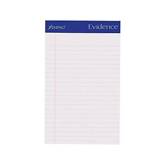 Ampad Notepads, 5" x 8", College, White, 50 Sheets/Pad, 12 Pads/Pack (TOP20-304)