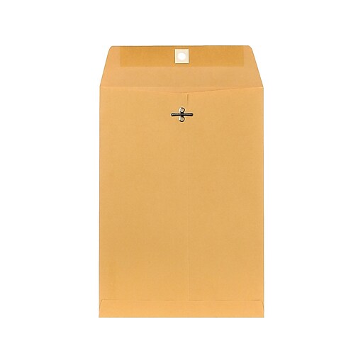 Staples Brown Kraft Clasp 7 1/2" x 10 1/2" Envelopes, 100/Box (233577/