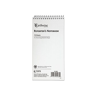 Ampad Earthwise Notepad, 4" x 8", Gregg, White, 70 Sheets/Pad, (TOP25-280R)