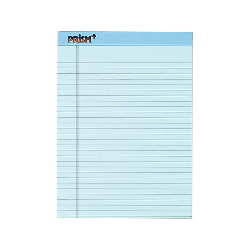 TOPS® Prism+Notepad, 81/2" x 113/4", Legal Rule, Blue, 100 Recycled