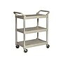 Rubbermaid 3-Shelf Plastic/Poly Mobile Utility Cart with Swivel Wheels, Platinum (FG342488PLAT)~#|#~sp37069943_sc7