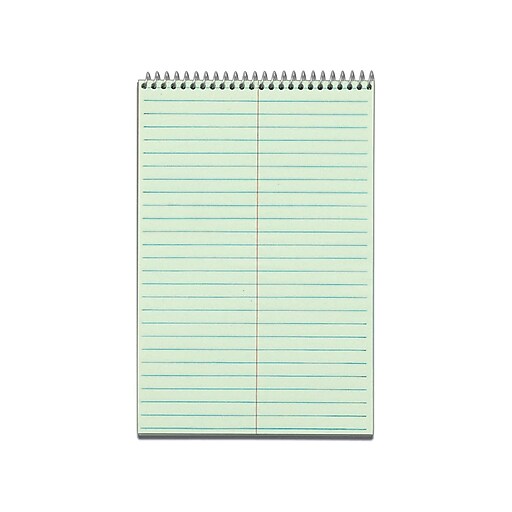 TOPS® Steno Pad, 6"x9", Gregg Rule, Green Tint, 80 Sheets (8021) Staples