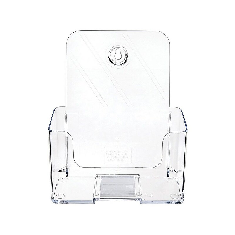 Deflect-O Docuholder Brochure Holder,  7.75" x 6.5", Vertical, Wall Mounted, Clear Plastic (DEF74901) image 1