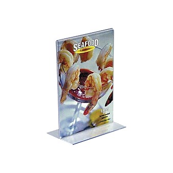 Staples Sign Holder, 5" x 7", Clear Plastic (ST16657)
