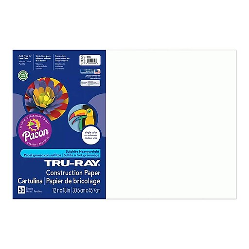 Tru Ray Construction Paper 50percent Recycled 12 x 18 Black Pack