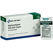 First Aid Only Anti-Itch Cream with Hydrocortisone, 0.03 oz., 25/Box (G486)