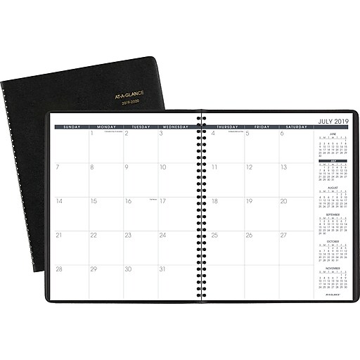 2019 2020 At A Glance 8 78 X 11 Academic Large Monthly Planner 18 Months July Start Black 70 074 05 20 - 