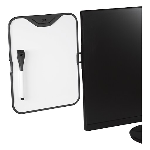 3M™ Monitor Whiteboard with Document Clip, Black (MWB100B) Staples