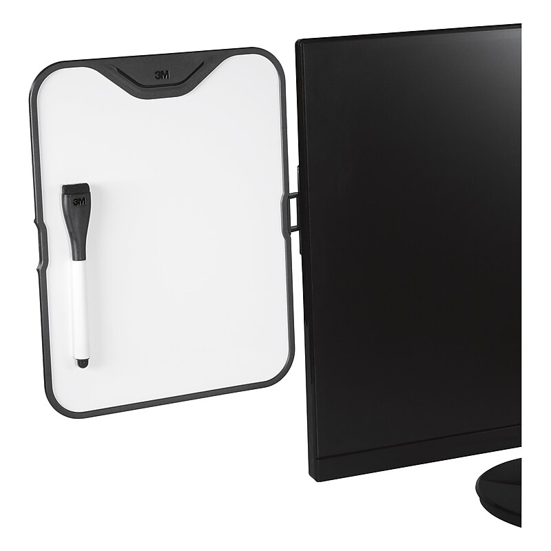 3M™ Monitor Whiteboard with Document Clip, Black (MWB100B) image 1