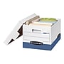 Bankers Box R-Kive® Heavy-Duty FastFold File Storage Boxes, Lift-Off Lid, Letter/Legal Size, White/Blue, 12/Carton (07243)~#|#~sp37727030_sc7
