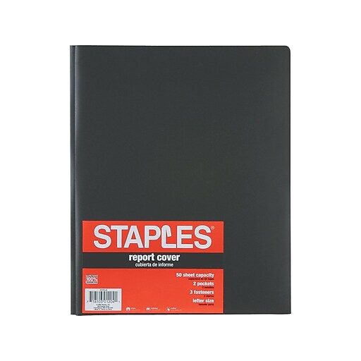 Staples® Poly 2Pocket Folder w/Prong Fasteners, Black at Staples