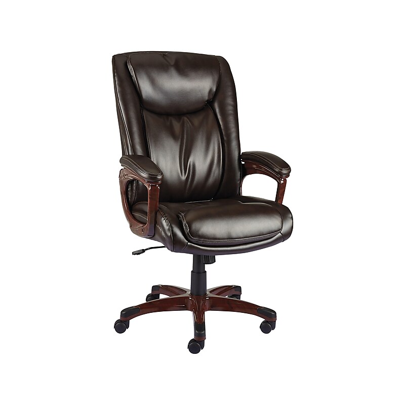 Staples® Westcliffe Ergonomic Leather Swivel Executive Chair, Brown (50219R-CC) image 1