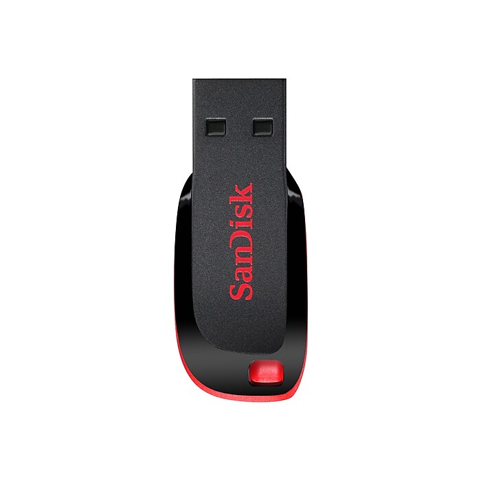 SanDisk Cruzer Blade 32GB USB 2.0 Type A Flash Drive, Black/Red