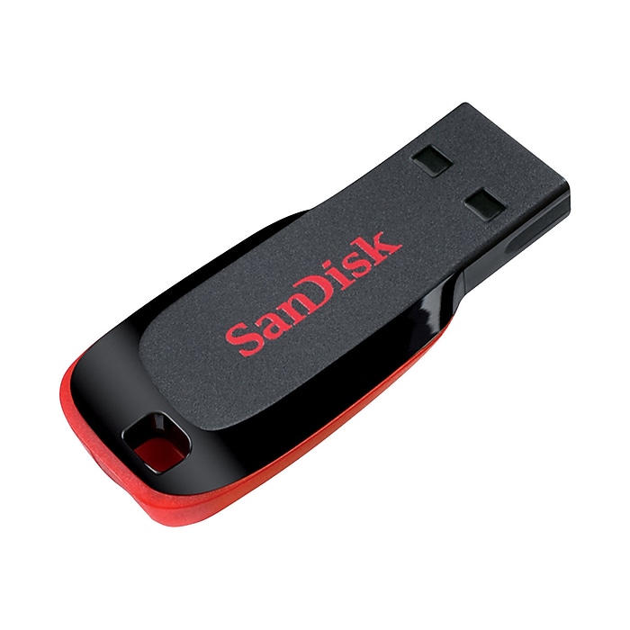 SanDisk Cruzer Blade 32GB USB 2.0 Type A Flash Drive, Black/Red