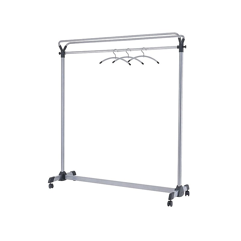 Alba 66.93"H x 59.06"W Garment Rack, Silver Steel (PMGROUP3) image 1